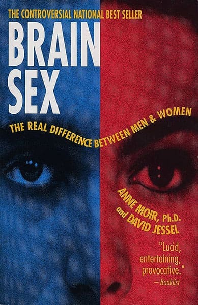 The book cover "Brain Sex The Difference between Men & Women" by anne moir and david jessel