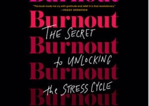 A book cover of "Burnout: The Secret to Unlocking the Stress Cycle" by Emily Nagoski